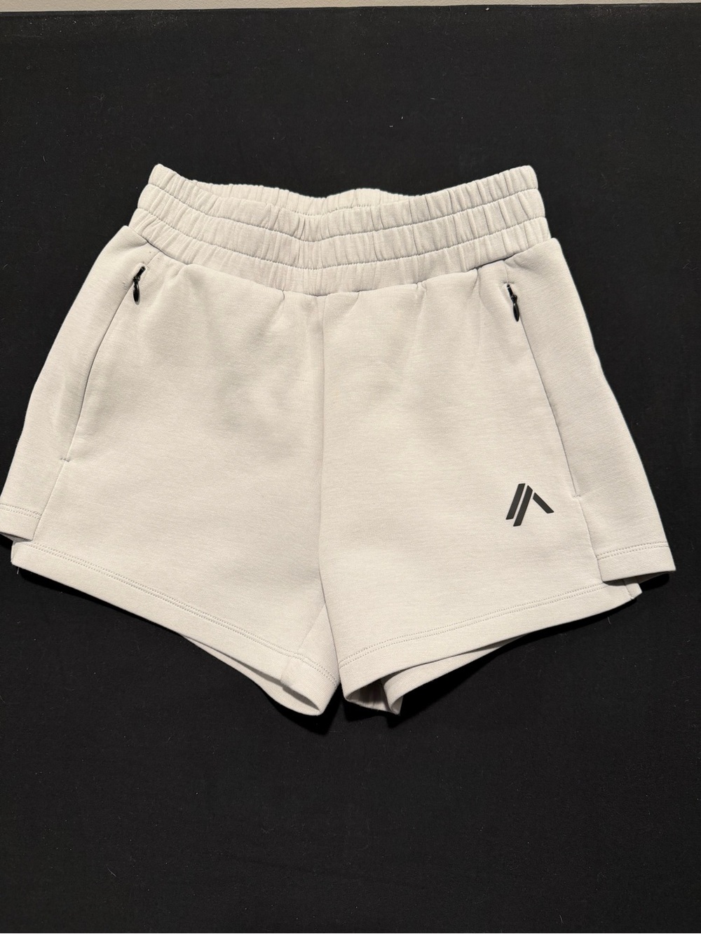 Alphalete Women’s Light Gray Athletic Shorts with Elastic Waist